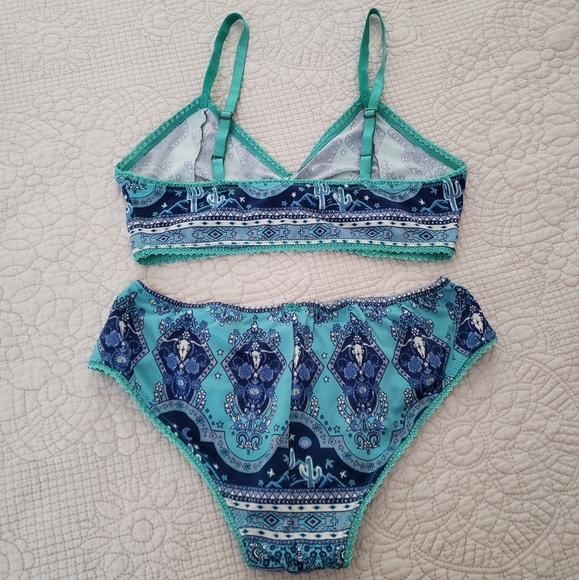 Spell Sunset Road Aqua Bralette + Bloomers SZ L 💙🦄 - Picture 5 of 10